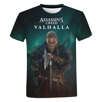 Nuevo Juego de Assassins Creed Valhalla Impresión 3D de la Camiseta de Niñas y Niños de Verano Casual T-shirt Hombres Mujeres Harajuku Streetwear Camiseta Tops