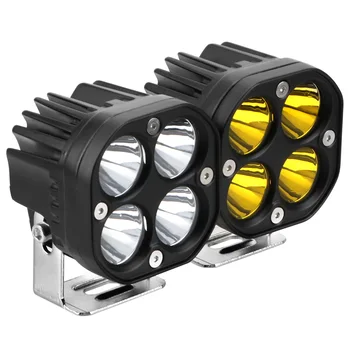 3 de la Pulgada Led de Luz de Trabajo de la Barra de 12V 24V Para el Coche Amarillo de la Lámpara de Niebla 4x4 Off road de Motocicletas Tractores Luces de Conducción de la casilla Blanca Spotlight