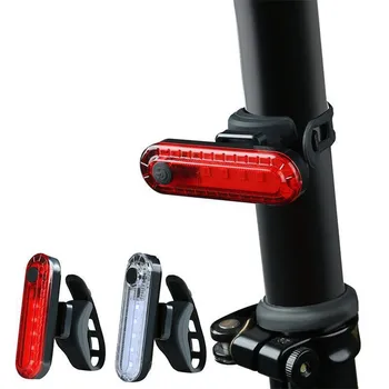 LED Bicicleta Luz Trasera USB Recargable de la luz trasera de Ciclismo de la Cola de la Luz de Advertencia de Seguridad de Flash Bicicleta de Montaña de la Tija de la Luz 4 Modos