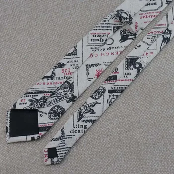Nuevo estilo de moda de la restauración de antiguas formas de diseño de periódicos viejos de 7 cm de lazo beige ropa de corbatas
