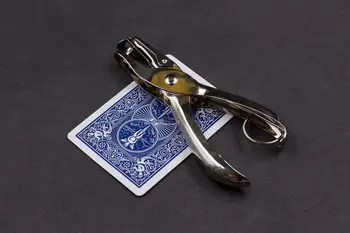 MOVIMIENTO AGUJERO a TRAVÉS de UNA TARJETA perforadora de tarjetas de Mover Tarjeta de Agujero Hueco de Transferencia de trucos de magia props trucos con Punch Mover