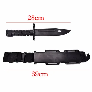 Ejército de los estados unidos M9 Airsoft Táctico de Combate de Juguete de Plástico Daga Cosplay Modelo de Cuchillo para Mostrar Entrenamiento Militar Wargame de Caza Negro Cuchillo