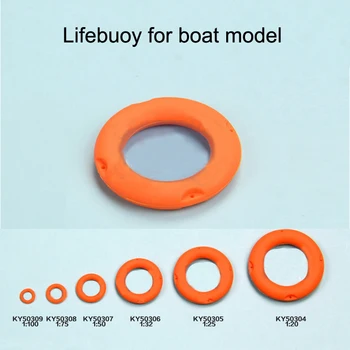 Marina Miniatura Lifebuoy 1/20 1/25 1/32 1/75 1/100 de Silicona Vida de Anillo Naranja de Salvamento Herramienta para RC Simulación de Modelo de Barco Partes