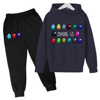 La primavera 2021 Sudadera con capucha Pantalones 2pcs Conjuntos de Juego Entre los Niños Nos Impreso Chándal Bebé Conjuntos de Ropa Niño Niña Trajes de Niños Streetwear