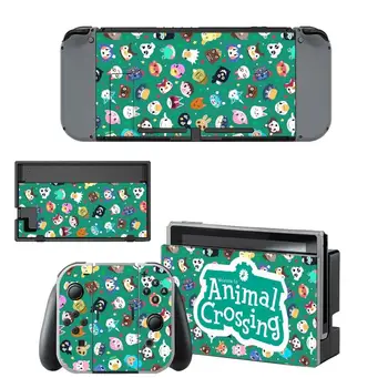 Vinilo de Pantalla Lindo Piel de Animal Crossing Protector de Pegatinas para Nintendo Interruptor NS Consola + Alegría-con Controlador de Pieles Calcomanía de la Cubierta