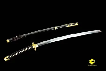 Hecho A Mano De Arcilla Templada Shihozume De La Laminación De La Hoja De Katana Japonesa Tachi Espada Samurai Full Tang