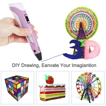 Alta Temperatura de la Impresión en 3D Pen Display Digital 3D Inteligente Pluma 3D Graffiti Pintura Plumas con Juguetes Educativos de Regalo