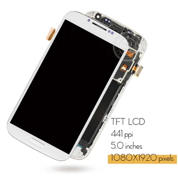 Original/TFT Para Samsung Galaxy S4 LCD de Pantalla Táctil Digitalizador Para el GT-i9505 i9500 i9505 i9506 i9515 i337 LCD Con Marco