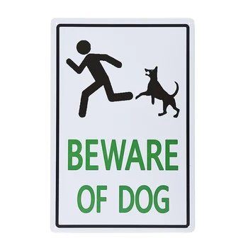 Cuidado con el Perro Signo, al aire Libre de Óxido de Metal de 8