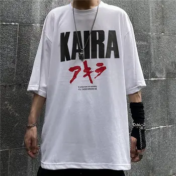 Hip Hop Punk Camiseta de los Hombres Japoneses Cat T-shirt Harajuku Streetwear Camiseta Casual de Manga Corta Floja Verano Tops Camiseta de Japón Estilo