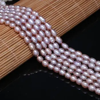 Nuevo AA Grado Óvalo Blanco, Rosa, Púrpura Perlas de agua Dulce Perlas Simple Y Elegante de DIY de la Joyería de Regalo de Tamaño 5-6mm
