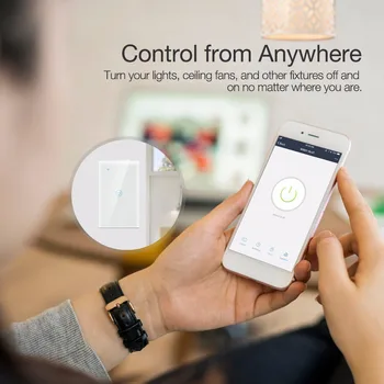 Lonsonho Zigbee Smart Switch NOS Toque la Pared, Interruptores de Luz, Tuya Control Remoto Inalámbrico Compatible con Alexa principal de Google