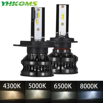 YHKOMS Nuevo Diseño 80W 16000LM H4 LED H7 LED del Coche del LED de los Faros 4300K 5000K 8000K ZES CSP H8 H11 H1 9005 9006 Automática de la Luz de Niebla de 12V