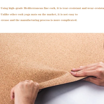 183X61cm 4mm TPE de Corcho Natural Yoga Mat antideslizante Engrosamiento de la Aptitud de la Línea del Cuerpo de Gimnasio en Casa Cómoda Y sin Sabor Yoga Manta