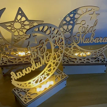 EID de Madera Colgante de Eid Mubarak Ramadán Decoración Para el Hogar Islam Partido Musulmán Decoración de Eid Al Adha Ramadán Y Eid Ramadán Kareem