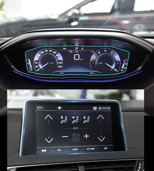 Coche Navigtion Vidrio Templado LCD de Pantalla de la Película Protectora de la etiqueta Engomada de cuadro de mandos de la Guardia Para Peugeot 3008 5008 2017 2018 2019 Accesorios