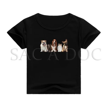 Nueva Pug Perro Imprimir Camiseta de Niños Niños Ropa Bebé Niño Niña T-camisa Casual de Manga Corta Tops de Niñas Niño Camisetas para los Adolescentes