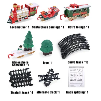 Clásicos Juguetes Eléctricos Pista de Autos de Navidad de Tren de Juguete con los Sonidos Y el Color de la Luz Para los niños al Azar