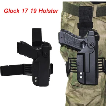 Tactical Airsoft Pierna Pistolera para Glock 17 18 19 22 23 31 Pistola de la Funda, Gota Muslo Caso de Armas Ajustable Accesorios de Caza