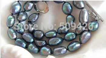 Envío libre >>@ > >maravilloso pavón negro barroco nautral collar de perlas cultivadas