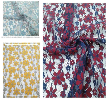 De Nylon y algodón de dos colores de flores pequeñas de encaje de Malla de tela de vestido de Novia coche hueso de encaje Accesorios