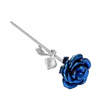 IJU002 de Acero Inoxidable de la Cremación de la Hoja de Flor Azul con Caja de Recuerdos Coloridas Regalo