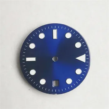 Reemplazo de 28,5 mm /29mm Dial del Reloj para 2824/ 2836/ 2813 Movimiento de Reloj Azul Luminoso de 4-pin Literal Dial del Reloj de las Piezas de Reparación