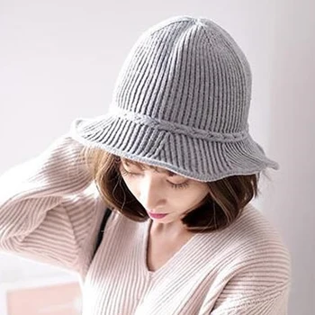 Bella Filosofía de 2018 de las nuevas mujeres de la moda de rayas sombreros de punto caliente del pescador sombreros sólido dulce casual femenina sombreros