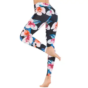 Medio De La Cintura Perfecta De Yoga Con Pantalones De Las Polainas De Impresión Femenino Deporte De Moda De Las Mujeres De La Aptitud De Ejecutar Gimnasio Chica De Alta Calidad
