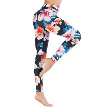 Medio De La Cintura Perfecta De Yoga Con Pantalones De Las Polainas De Impresión Femenino Deporte De Moda De Las Mujeres De La Aptitud De Ejecutar Gimnasio Chica De Alta Calidad