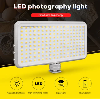 PALO de Dimmable LED del Estudio de Fotografía de Cámara de Vídeo del Teléfono de la Luz Recargable de la Luz de Relleno de la Pantalla LCD