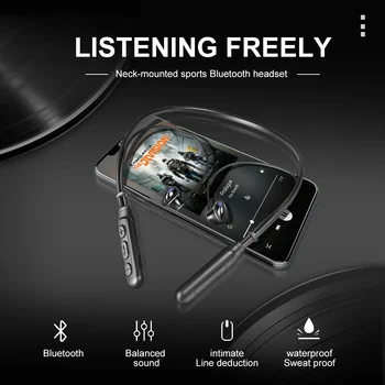 Zy-01 Bluetooth 5.0 Inalámbrica Deportes Auricular Imán Binaural Estéreo de alta fidelidad que se Ejecutan En la oreja Cuello Colgando de la Música de los Auriculares A2DP al aire libre