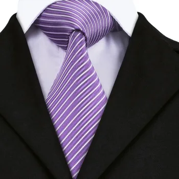 2018 Moda Púrpura Rayas de la Corbata Pañuelo de Gemelos, los Hombres de los Lazos de Seda de la corbata Para los Hombres de la Boda Formal de Negocios Partido Novio SN-313