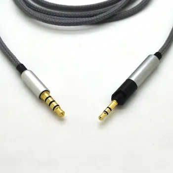 Cable de repuesto para Sennheiser HD2.30 HD2.20 AÑOS de Auriculares Auricular Actualizado de Plata Revestidos de 3.5 mm a 2.5 mm de Cable con control Remoto micrófono