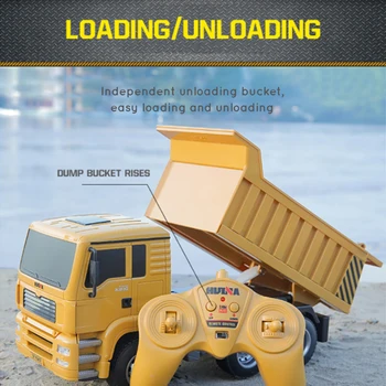 HUINA 332 1:18 2.4 G 6 CANALES RC camión Dumper de Ingeniería de Coche de control Remoto de la máquina de coches de rc modelo de radio-controlado juguetes para los niños