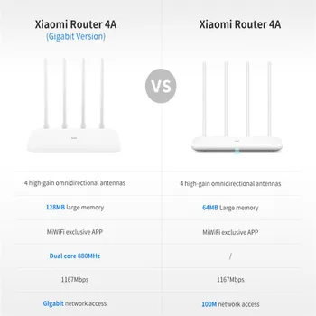 Nuevo Xiaomi Mi Router 4A Gigabit Versión 2.4 GHz 5 ghz WiFi 1167Mbps WiFi Repetidor de 128MB DDR3 de Alta Ganancia de 4 Antenas Extensor de Red