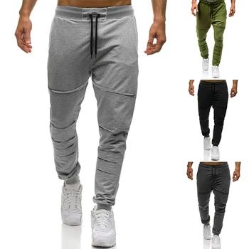 2020 Hombres Corredores De Pantalones De La Marca De Moda Agujero Decorar Pantalón Largo De La Aptitud De Algodón Pantalones De Chándal De Hip Hop De La Calle Negro Gris