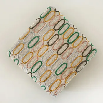 150cm de Ancho Japonés elíptica bordado de algodón y tela de lino número pequeño de tres dimensiones del bordado de la ropa hecha a mano f