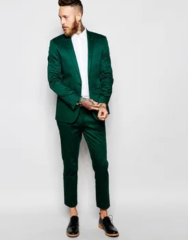 Thorndike 2018 Dos Piezas (Chaqueta+Pantalones) Hecha De La Moda Verde El Desgaste De La Tela De Un Botón El Novio Vestido De Los Hombres De La Venta Caliente De Los Trajes De