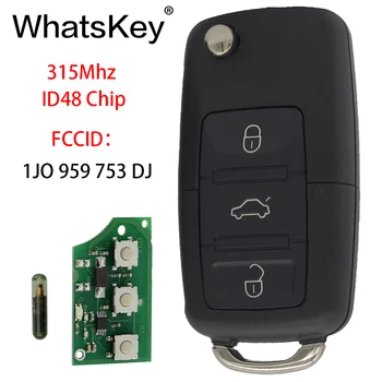 WhatsKey Tecla del control Remoto 315Mhz ID48 Chip Para Volkswagen Escarabajo de VW Bora Passat B5 Golf 1 JUAN 959 753 DJ Hella 1J0959753DJ/5FA009259-55