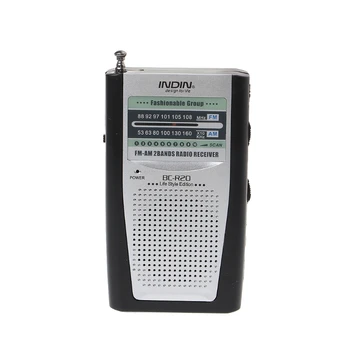 Mini portátil Delgado de Radio de 2 Bandas AM, FM Receptor del Mundo de DC 3V Antena Telescópica BC-R20