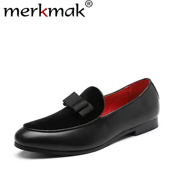 Merkmak Primavera Otoño de los Hombres Formales de la Boda Zapatos de los Hombres de Negocios Vestido de Arco de los Zapatos de los Hombres Mocasines Puntiagudos Zapatos de Gran Tamaño 37-48