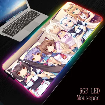 Mairuige Anime girl Juego RGB Mouse Pad Gran Mousepad de la Iluminación del LED Teclado USB Colorido Escritorio Mat Pad Para PC de Escritorio del ordenador Portátil