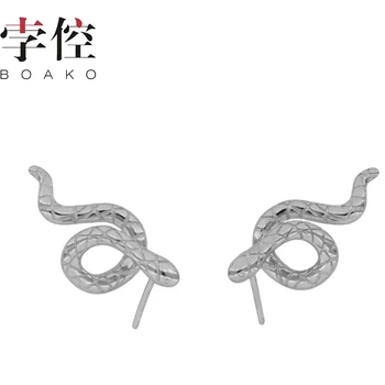 BOAKO Creativo de la Serpiente Aretes Aretes de Plata de ley 925 de Moda de Circón Aretes Para las Mujeres de la Joyería Pendientes Brincos