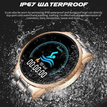 LIGE 2020 Nueva Banda de Acero Reloj Inteligente de los Hombres de la Frecuencia Cardíaca Podómetro Multifuncional del Deporte de la prenda Impermeable del Smartwatch de Fitness Tracker+Cuadro