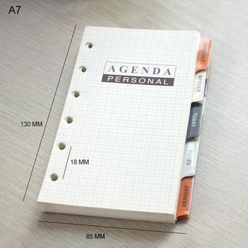 A5 A6 A7 agenda de Negocios organizador de papel, la gestión del tiempo de programación hoja suelta recargas, Mensual, Semanal Hoy Cuaderno de Papel