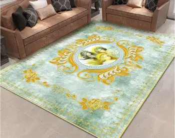 3D Piso Pequeño ángel Europeo retro alfombra 3 D la Foto de fondo de pantalla Para la sala de estar pisos de Vinilo auto-adhesivo del papel tapiz