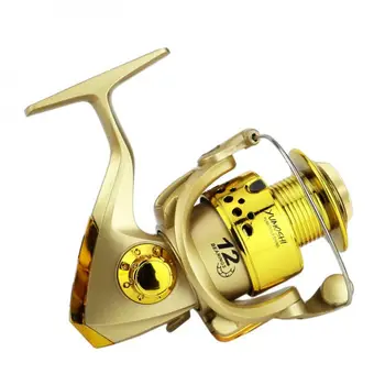 3000 / 4000 Series 6BB de Pesca Spinning Carrete de 5.2:1 Chapado Color Dorado a la Izquierda / Derecha Intercambiable Plegable Mango