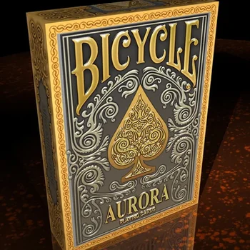 1 Cubierta de Bicicleta Aurora Jugando a las Cartas Premium de la Plata del Oro de Póker Tamaño de las Cartas de Magic, Nuevos y Sellados Trucos de Magia accesorios para Migician