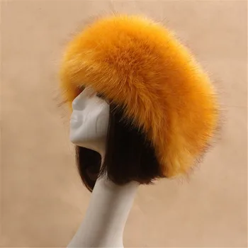 La Marca de lujo de Cosacos rusos Estilo de Imitación de Piel de Diadema para las Mujeres de Invierno Earwarmer Orejeras Sombrero de Esquí de invierno peludo bandas para la cabeza